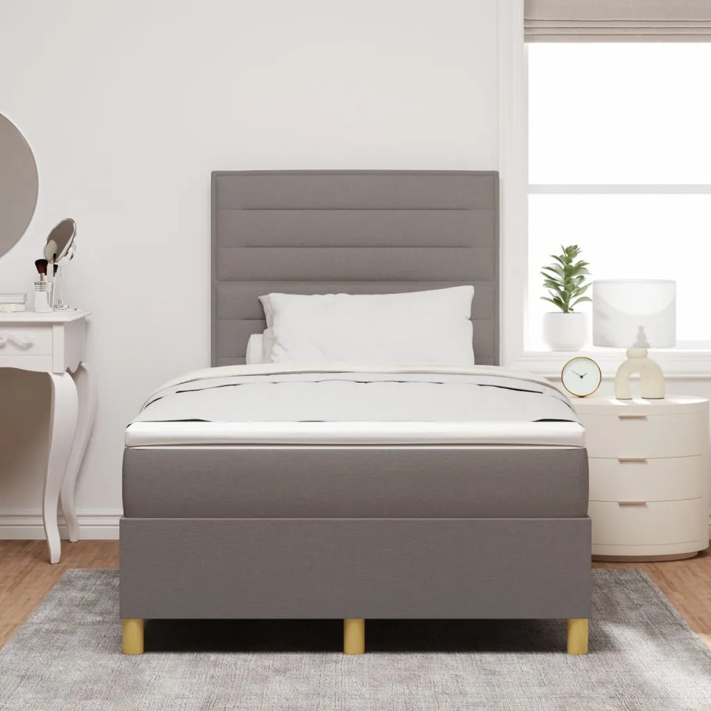 Box Spring Ágy Matraccal Taupe 120x200 cm Szövet
