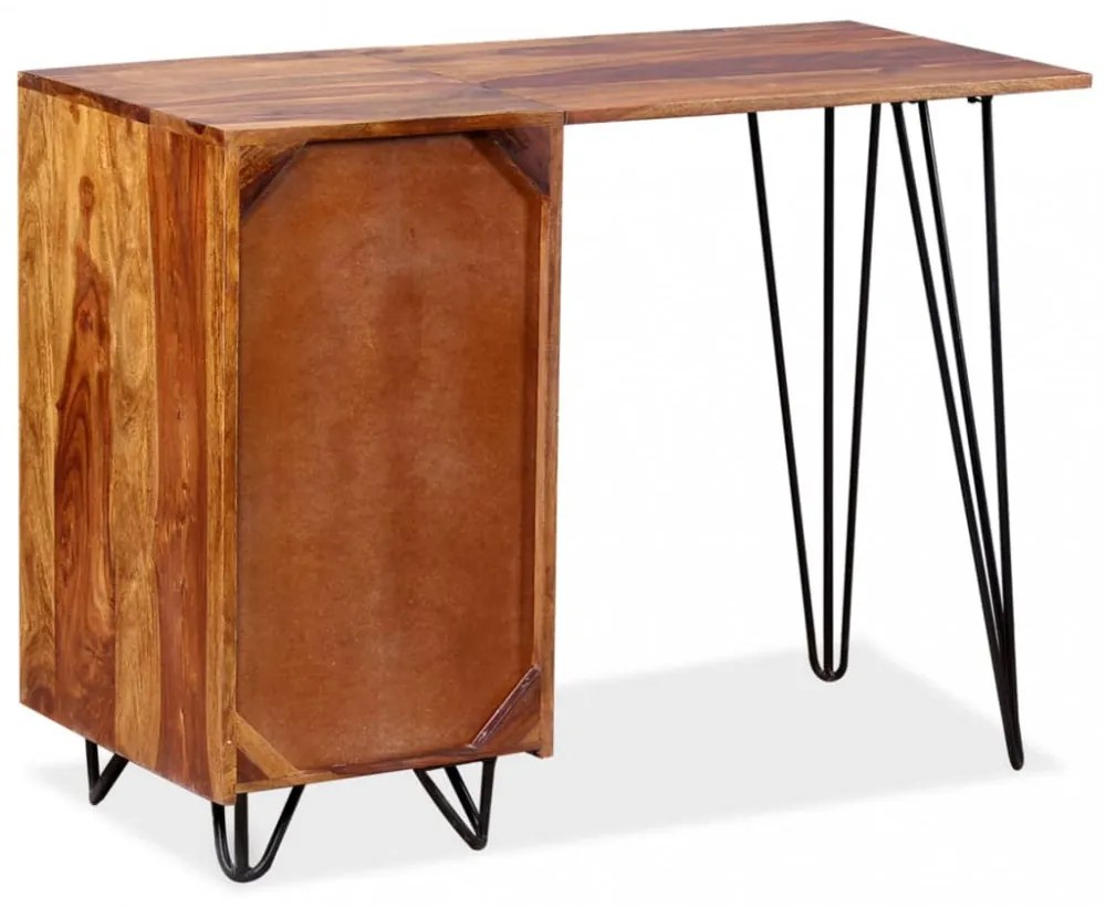 tömör akácfából íróasztal 1 fiókkal és 1 szekrénnyel