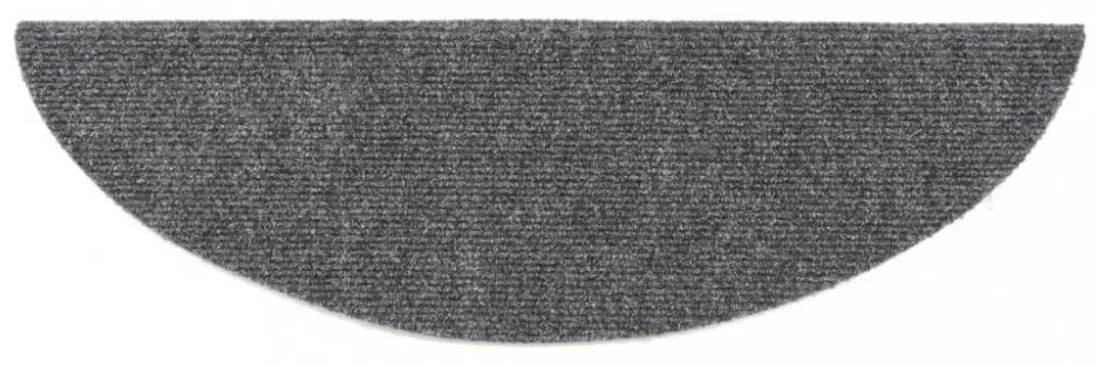 15 db öntapadós lépcsőszőnyeg 56 x 17 x 3 cm világosszürke félkör alakú