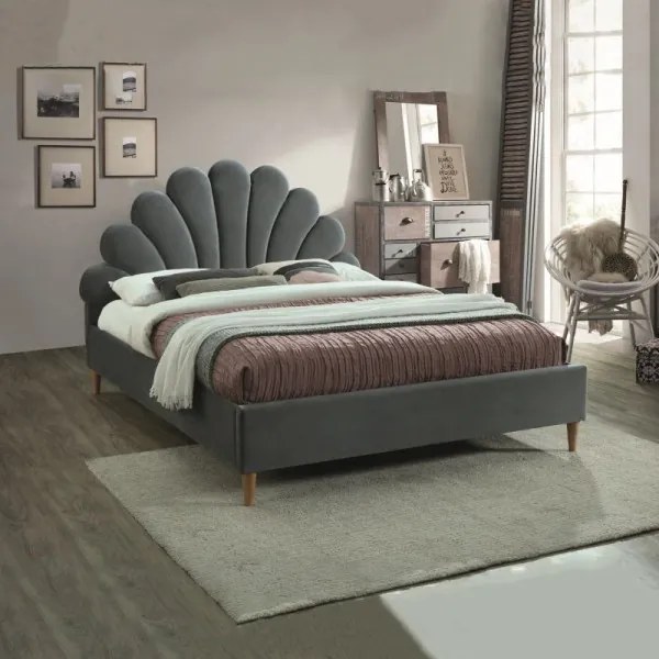 Santana Velvet ágykeret 160cm Bársony - Szürke