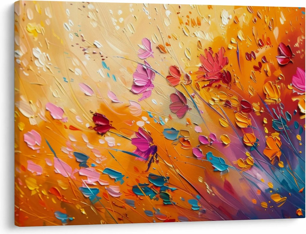 Kép - Színes virágok festése (70x50 cm)
