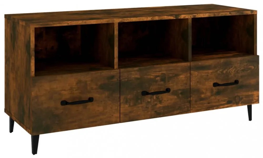 füstös tölgy színű szerelt fa TV-szekrény 102 x 35 x 50 cm