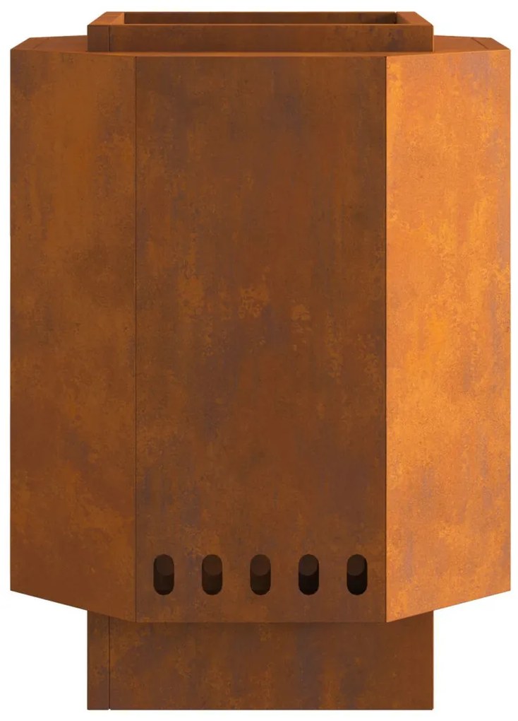 Tűzrakó Barna 38 x 38 x 51 cm időjárásálló acél