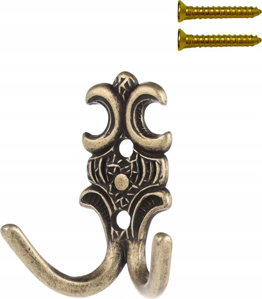 Vintage fali akasztó előszobába dupla retro akasztó a ruhákhoz