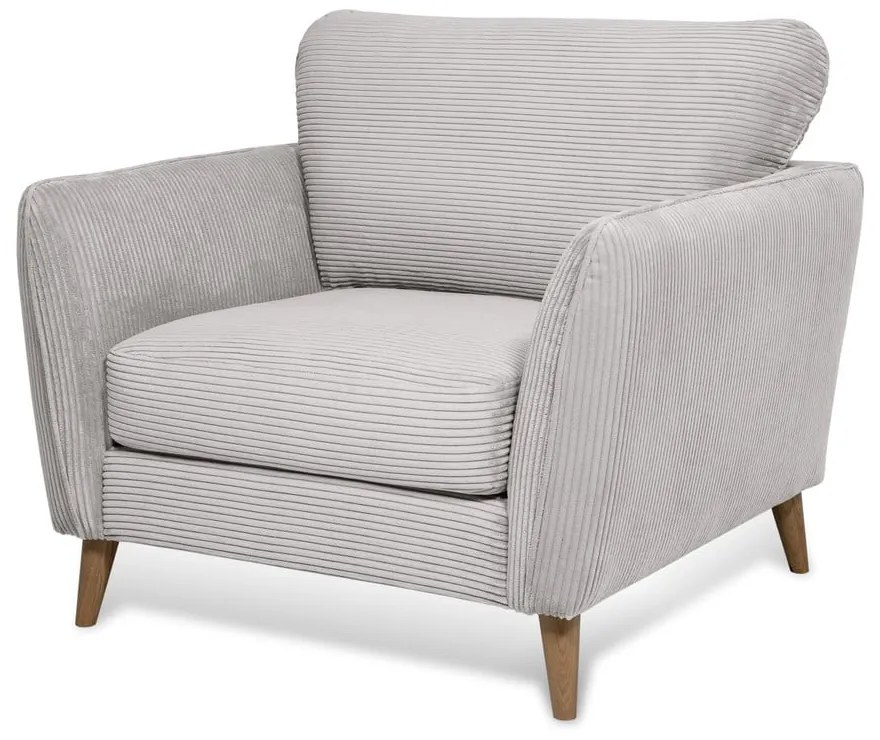 Világosszürke kordbársony fotel Paris – Scandic