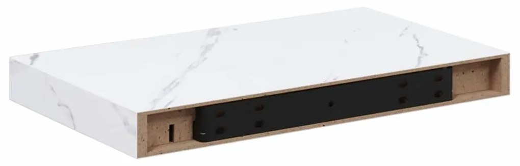 vidaXL Falpolc Falra szerelhető Fehér márvány 40 x 23,5 x 4 cm Faanyag