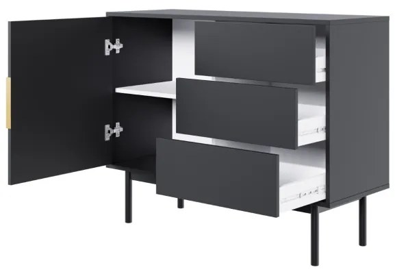 Elegán Komód Fekete Színben. VIVA VI03
