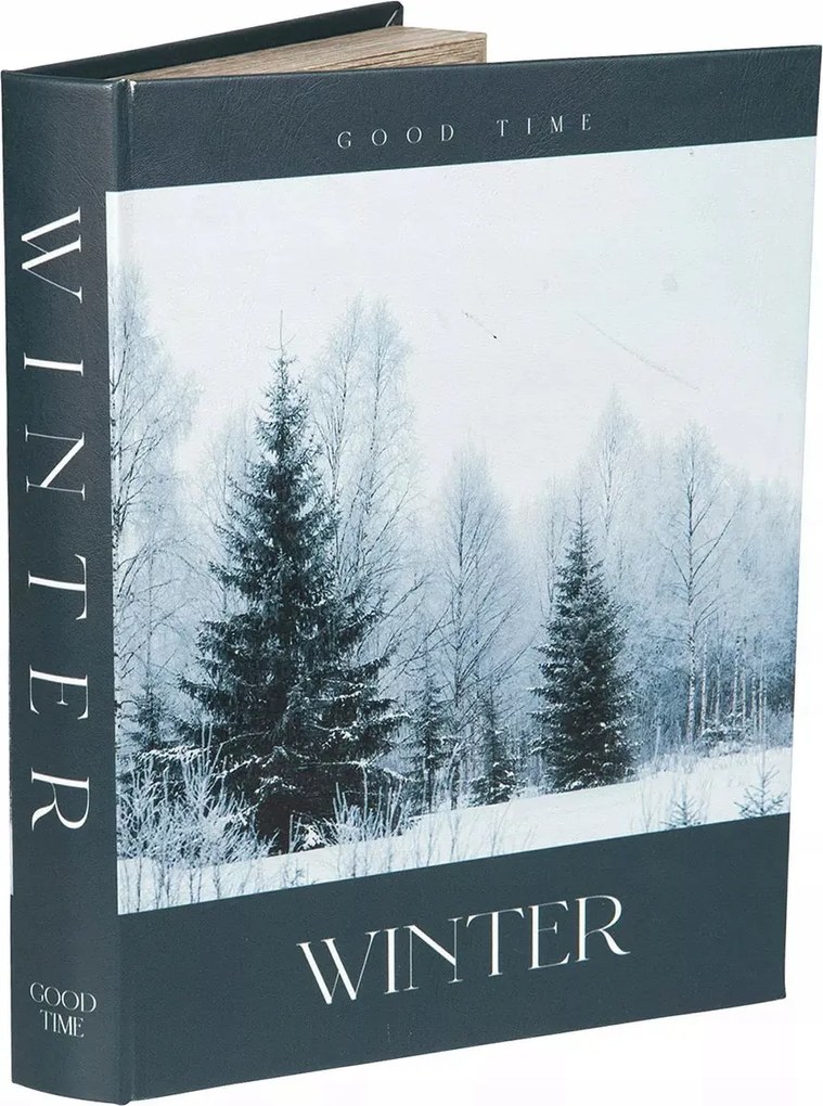 Hamis Könyv Téli Doboz öko bőr filc ékszertartó nagy 28cm