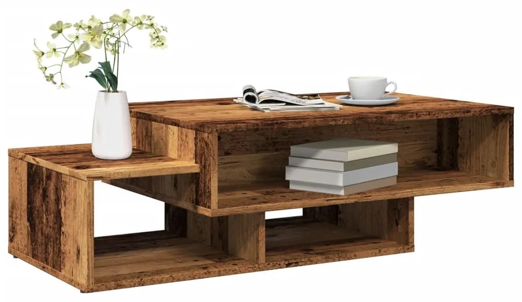Antik fa színű szerelt dohányzóasztal 105 x 55 x 32 cm