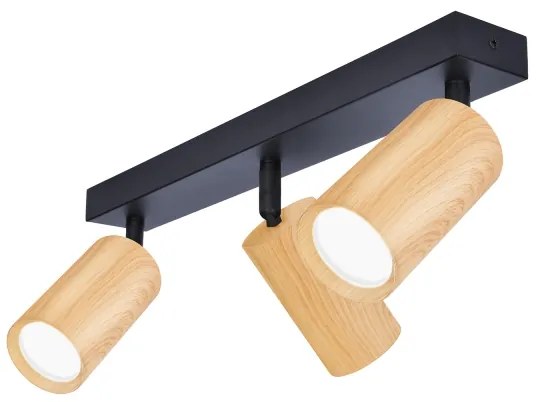 Brilagi - Spotlámpa SELE 3xGU10/30W/230V fekete/tölgy dekor