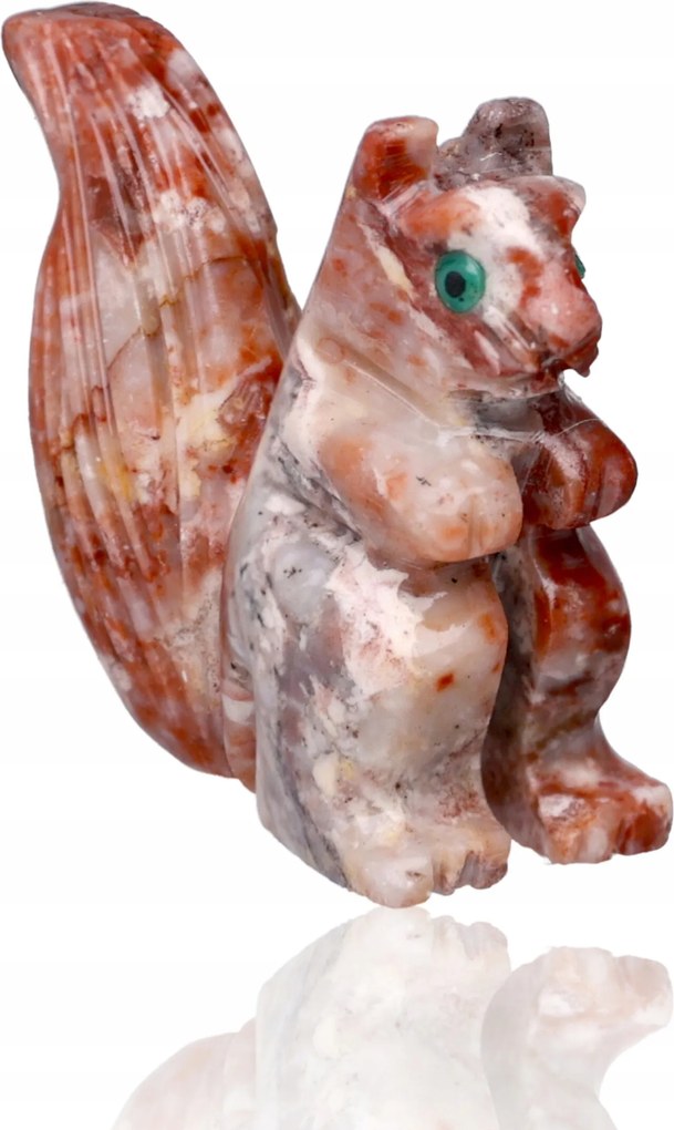 Mókus Figura Energia Szimbólum Okosság Természetes Kő Faragott 4 cm