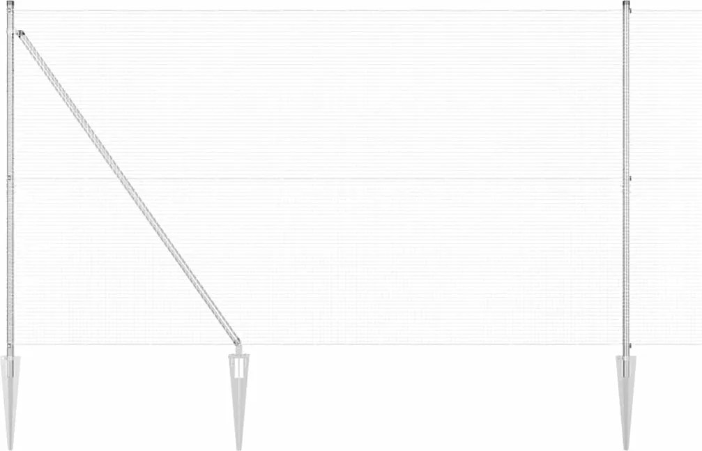 vidaXL Kerítésoszlop Ezüst 10 x 1,6 m (16 x 16 mm háló) Acél