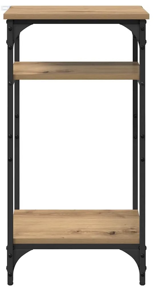 Oldal asztal polcokkal kézműves tölgy 40 x 30 x 75 cm Faanyag