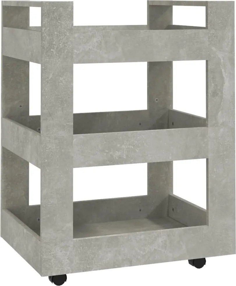 vidaXL betonszürke szerelt fa zsúrkocsi 60 x 45 x 80 cm