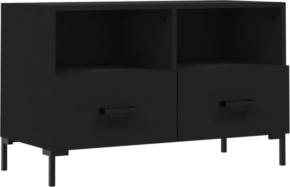 vidaXL fekete szerelt fa TV-szekrény 80 x 36 x 50 cm