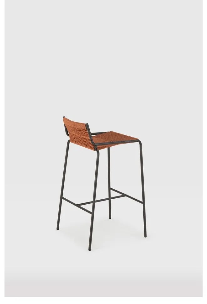 Terrakotta színű fém bárszék (ülésmagasság 65 cm) Emily – Marckeric
