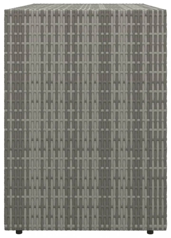szürke polyrattan kerti tárolószekrény 100 x 55,5 x 80 cm