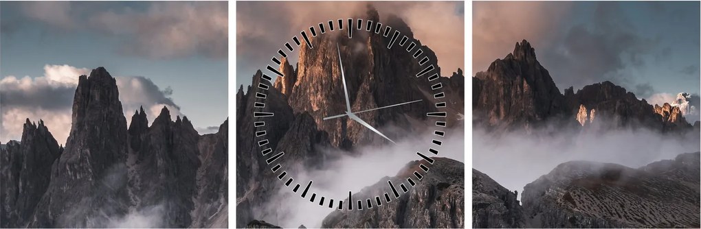 Kép - A ködben rejtett olasz dolomitok (órával) (90x30 cm)