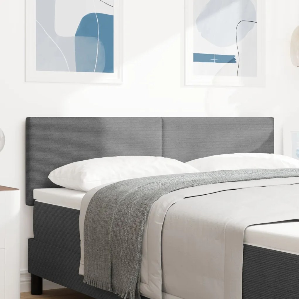 Fejtámla Egyszerű Design Világosszürke 140 cm Kordbársony