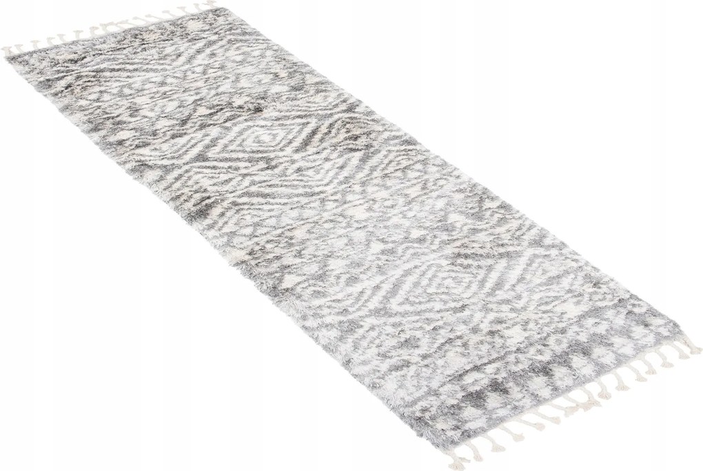 Járdaszőnyeg Shaggy Aztec 80x250 rojtos Boho w28