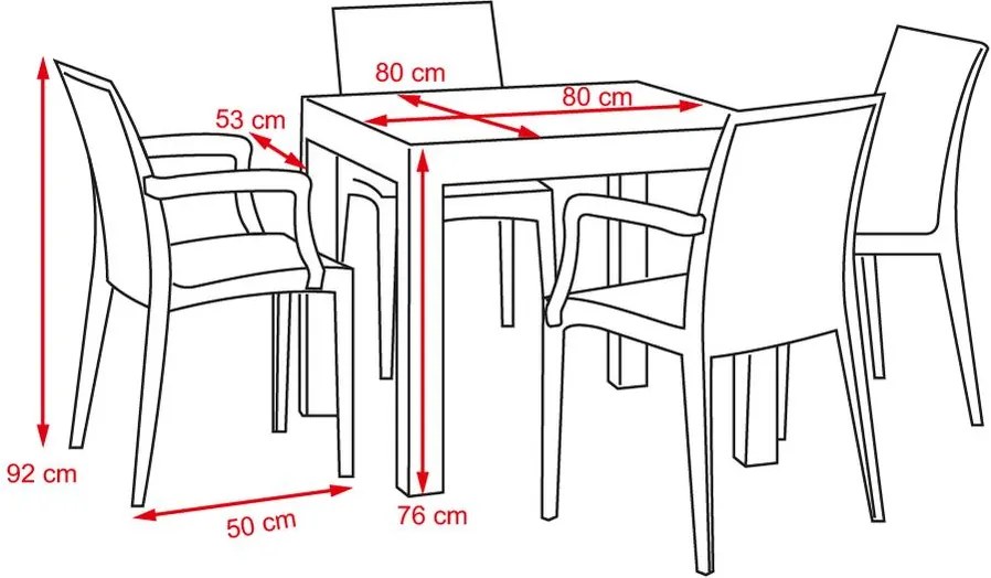 Avenberg NATURA 5-részes kerti bútor szett - Barna