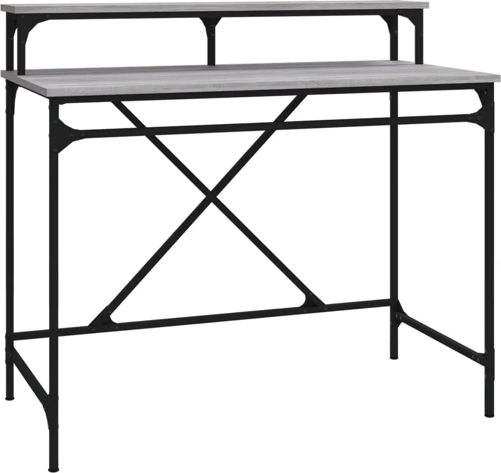 vidaXL szürke sonoma színű szerelt fa íróasztal 100 x 50 x 90 cm