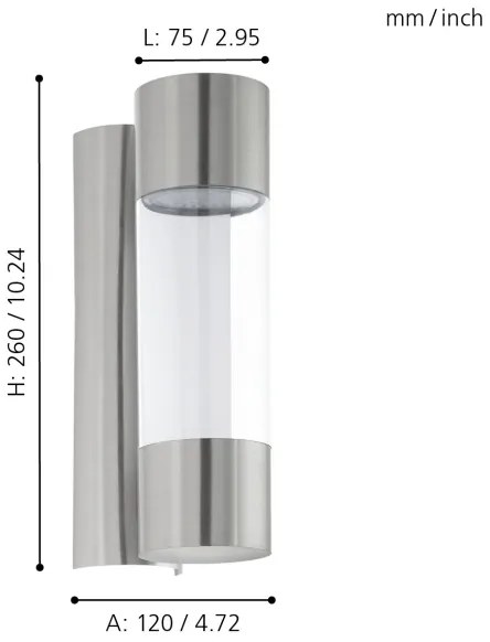 Eglo 96013 - LED Kültéri fali lámpa ROBLEDO 2xLED/3,7W