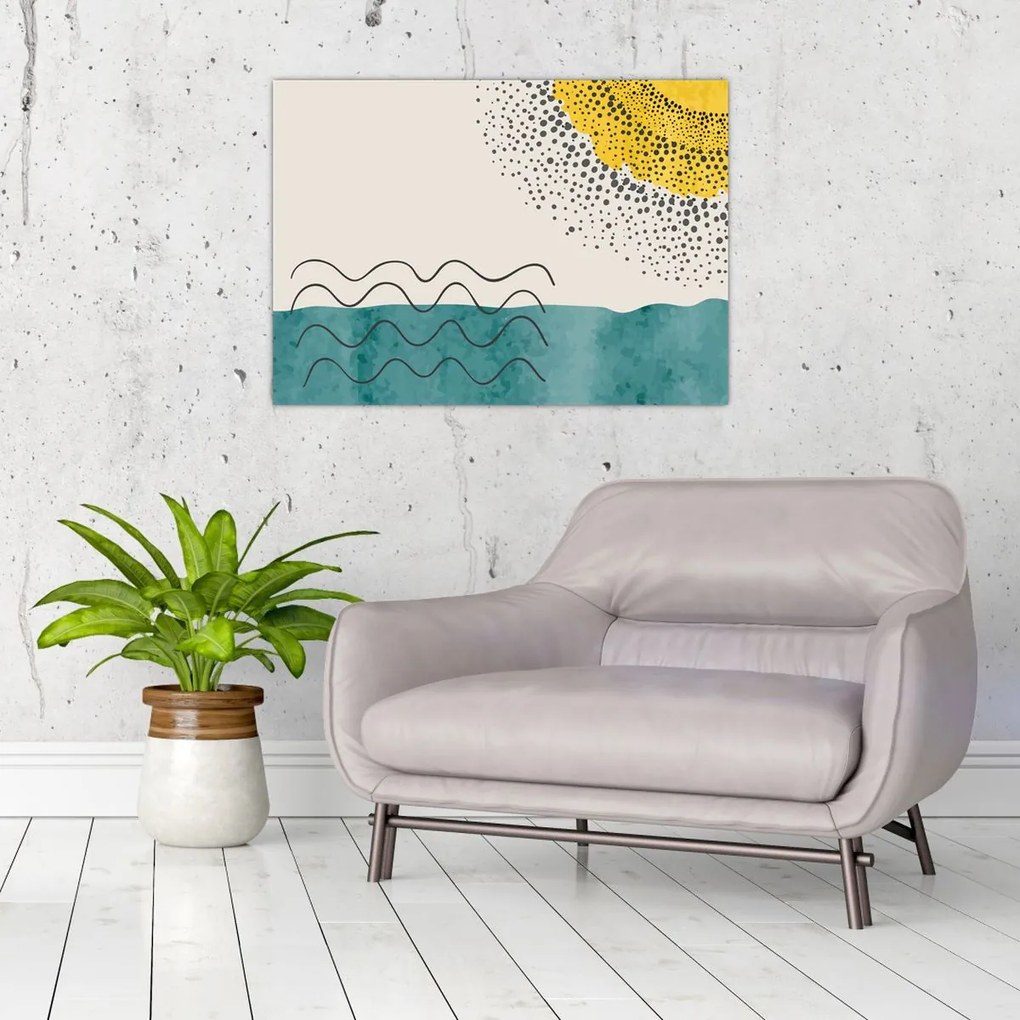 Kép - Absztrakt festmény a strandról N⁰1 (70x50 cm)