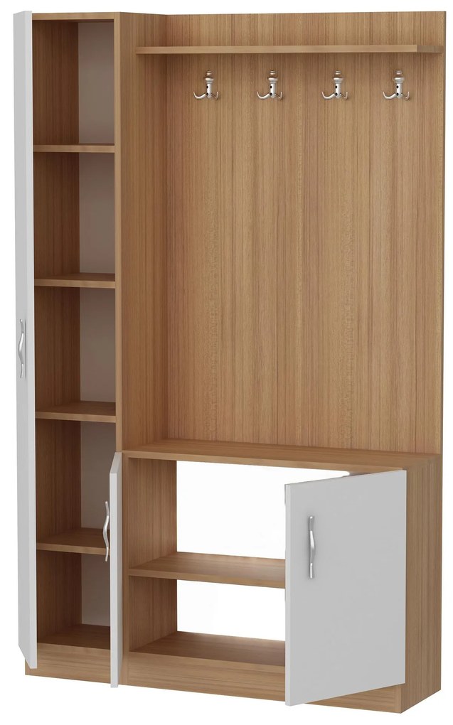 Előszobafal Neturella (fehér + teak) . 1102378