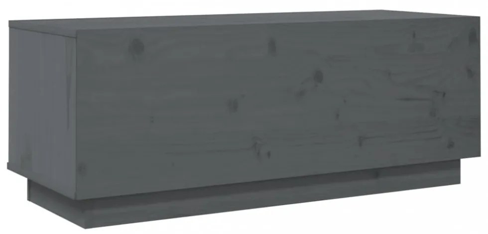 szürke tömör fenyőfa TV-szekrény 90 x 35 x 35 cm