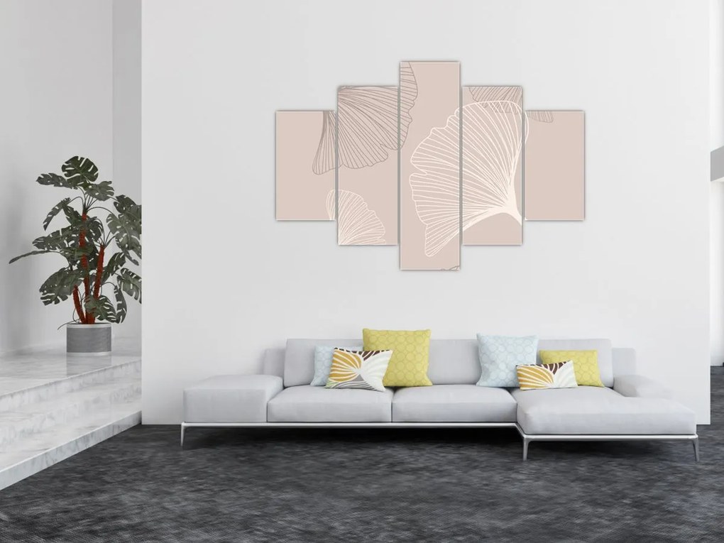 Kép - Bézs színű levelek N⁰6 (150x105 cm)