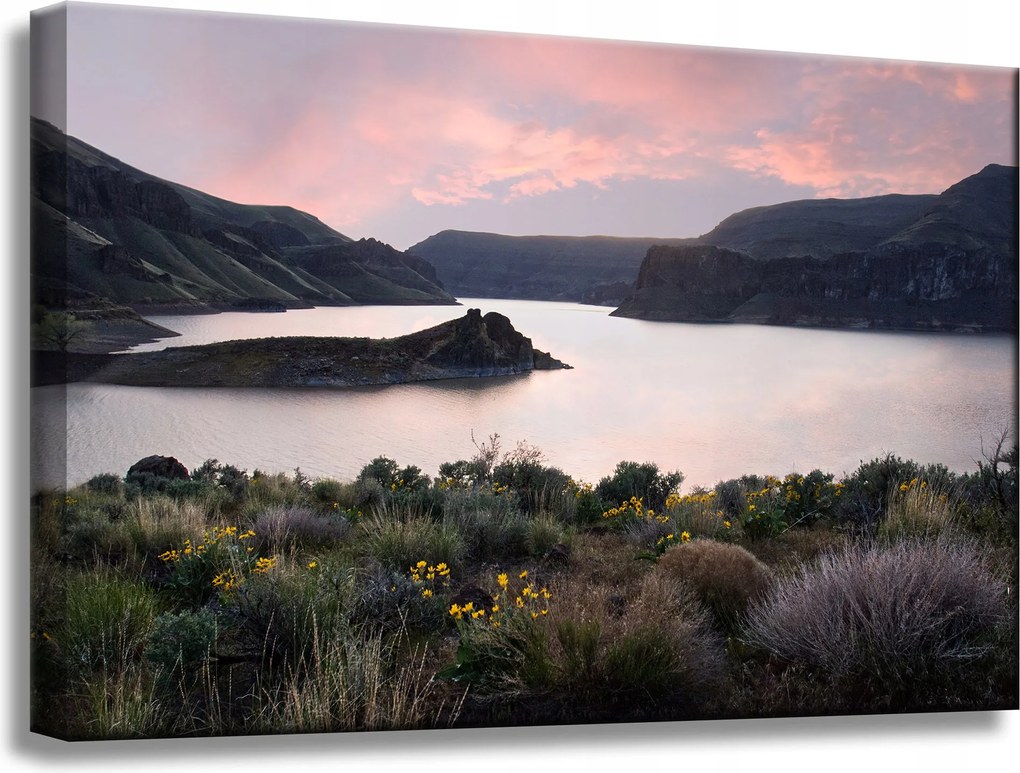 Vászonkép Természet Hegyek Víz Ég Virágok Növények 60x40