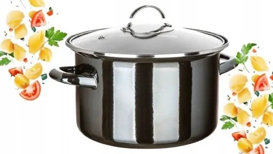 Zománcozott fazék Banquet Metalic Fekete 24cm, 3,7L Főzéshez ajándék