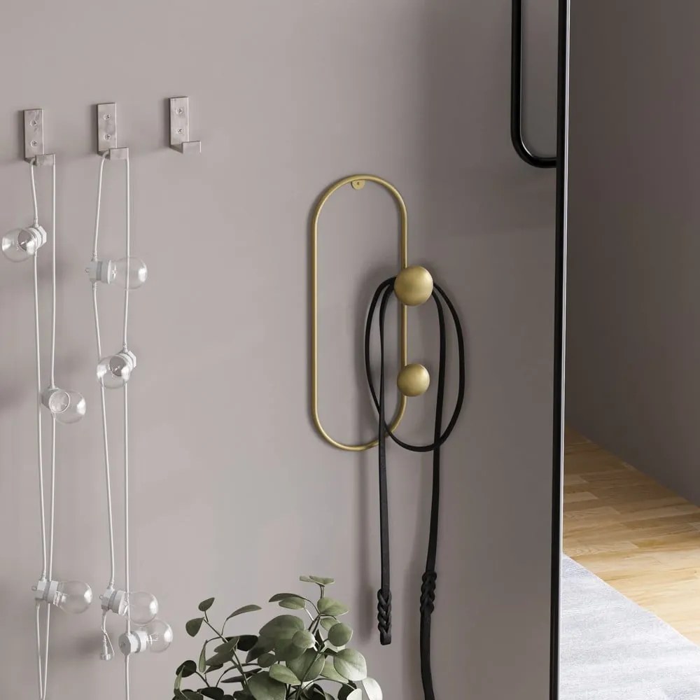 Aranyszínű fém fali fogas Dama – Kalune Design