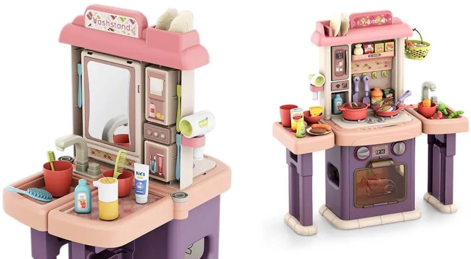 2 az 1-ben játékkonyha és fürdőszoba, 43 részes