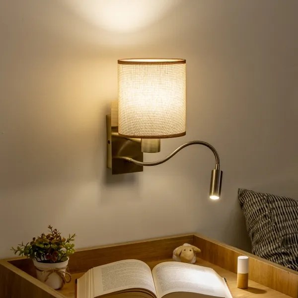 Brilagi - LED Fali lámpa NUBILA 1xE27/25W/230V + LED/3W réz/barna