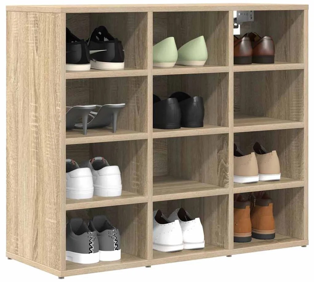Cipősszekrény polcokkal sonoma tölgy 77.5 x 30 x 67 cm Faanyag
