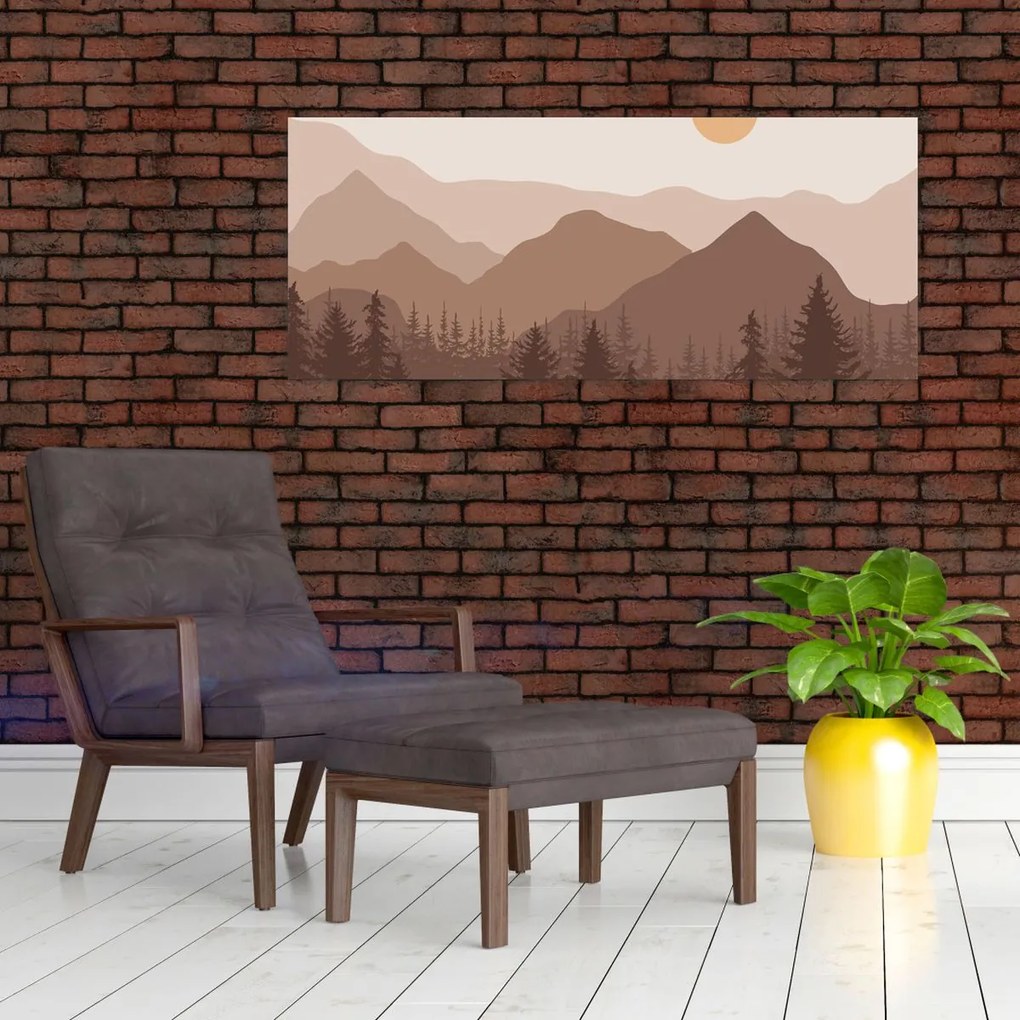 Kép - Barna hegyek N⁰1 (120x50 cm)