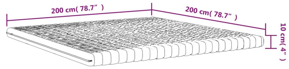 fehér 7 zónás 20 ILD keménységű habmatrac 200 x 200 cm
