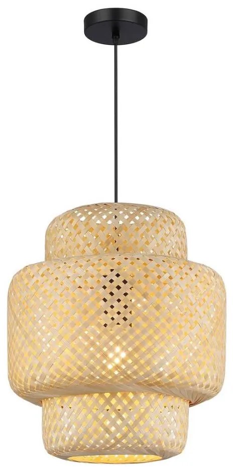 Csillár zsinóron HESTIA 1xE27/60W/230V átm. 30 cm bambusz