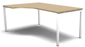 MOON U ergo irodai asztal, 180 x 120 x 74 cm, fehér/fehér
