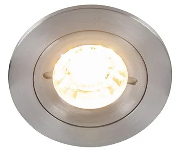 Okos beépített reflektor acél kerek IP44 WiFi-vel GU10 - Xena