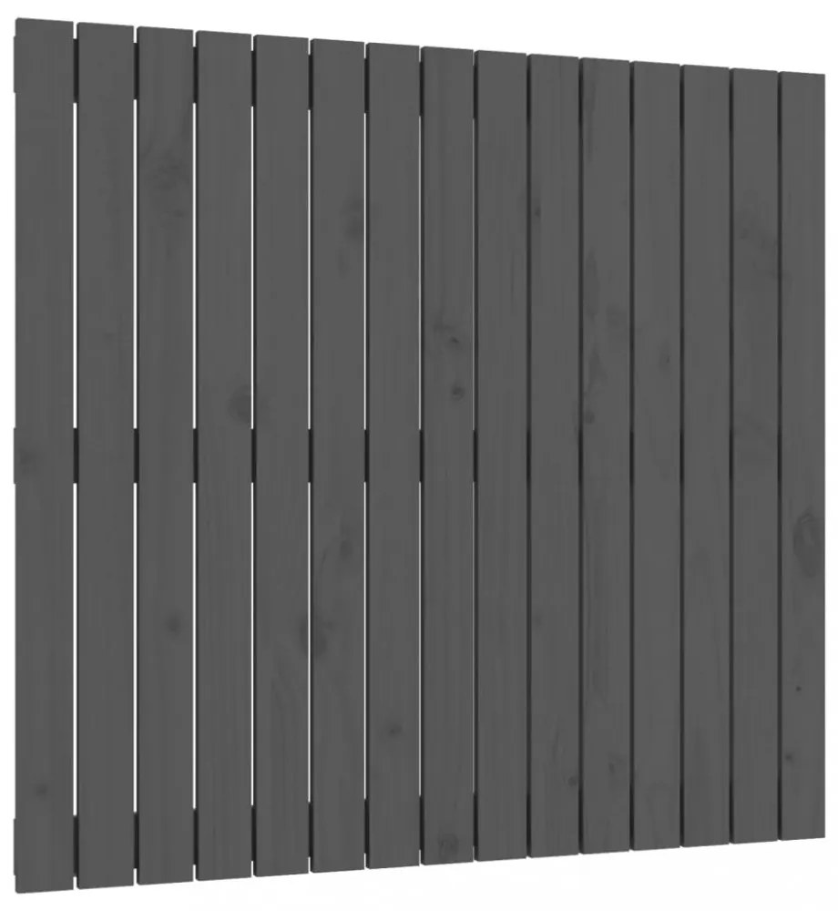 szürke tömör fenyőfa fali fejtámla 95,5 x 3 x 90 cm