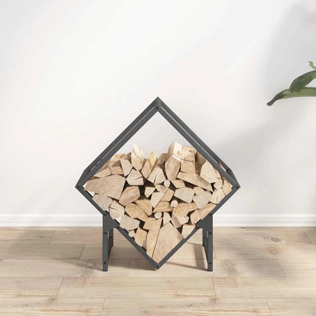 antracitszürke hidegen hengerelt acél tűzifatároló 50x25x50 cm