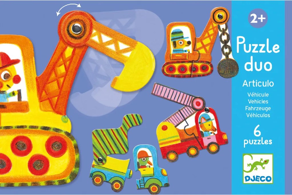 Párositó puzzle - Munkagépek, 12 db-os - Articulo vehicles