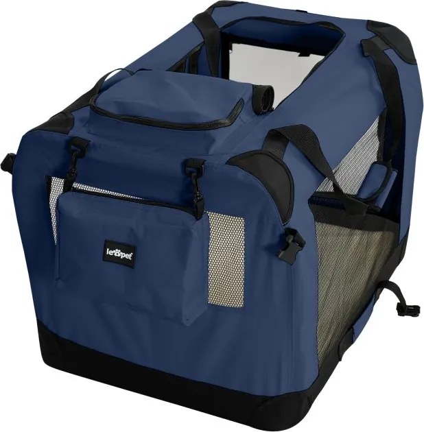 Leopet® Szállítódoboz kutyáknak S 49,5 x 34,5 x 35 cm kék