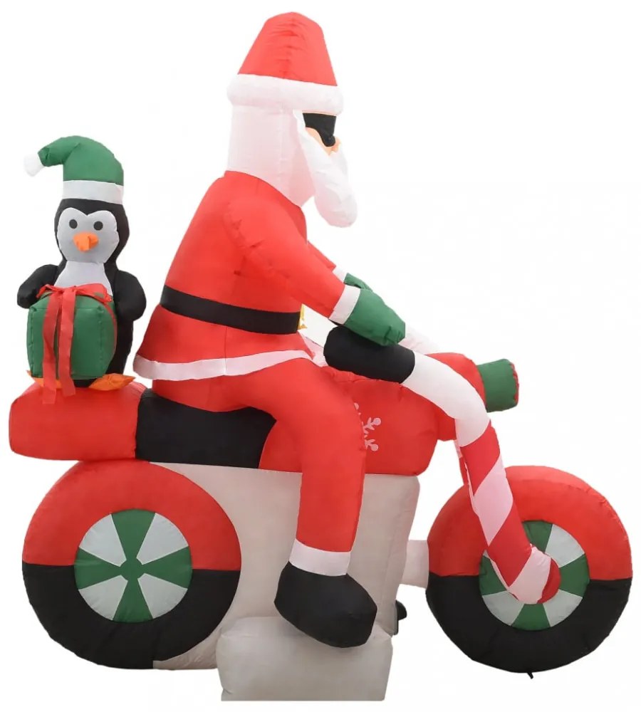 felfújható karácsonyi Mikulás motorbiciklin LED-del IP44 160 cm