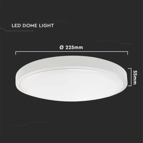 Optonica Minőségi Fehér Mennyezeti LED UFO Lámpa Ø22,5 CM 18W 1350LM 4500K Nappali Fehér 2903