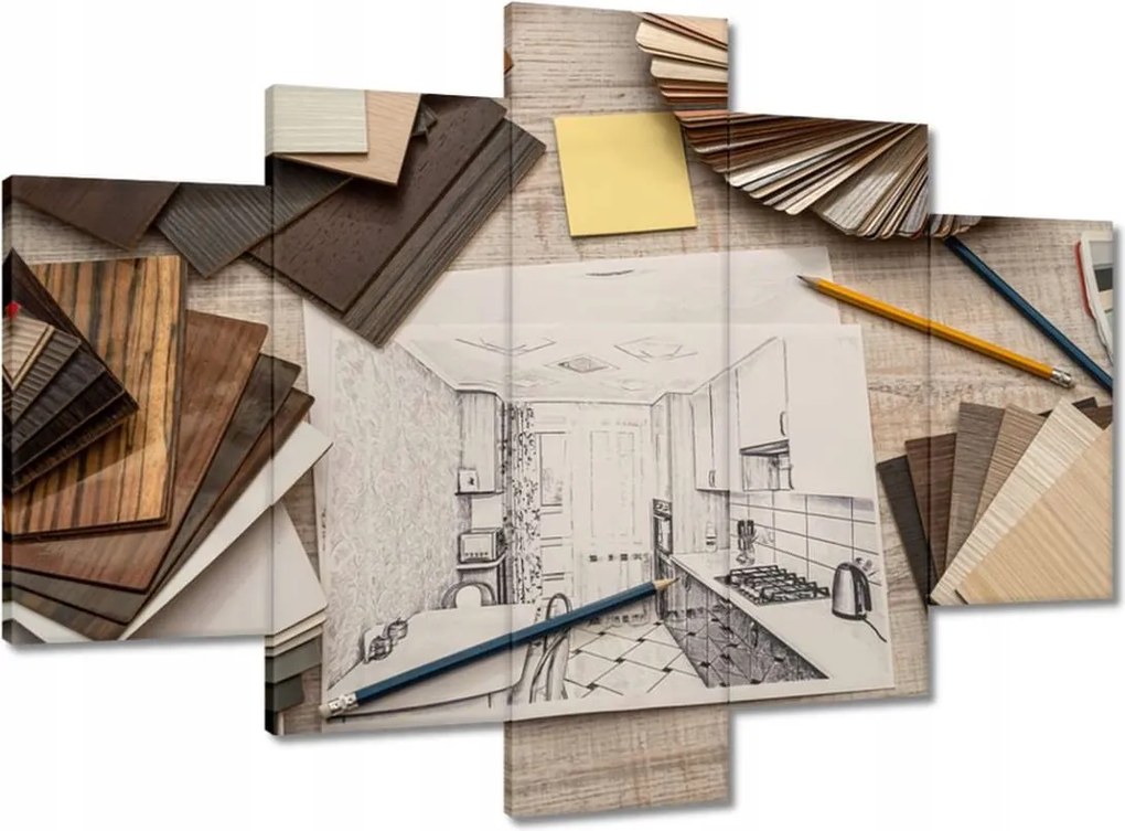 Festmények 150x105 Színes ház rajz