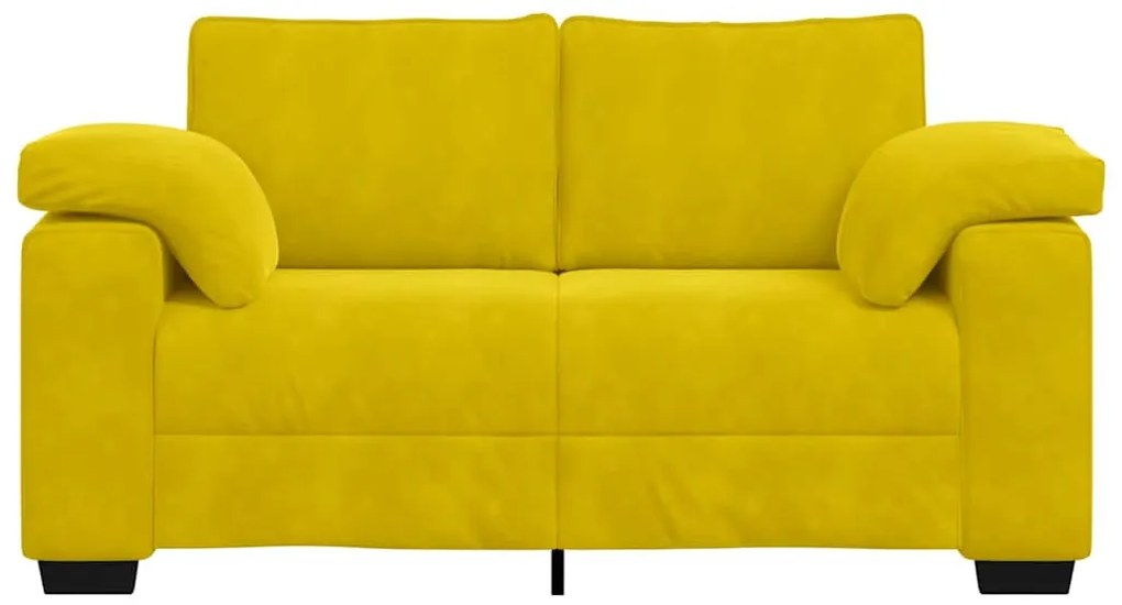 sárga bársony loveseat kanapé 120 cm